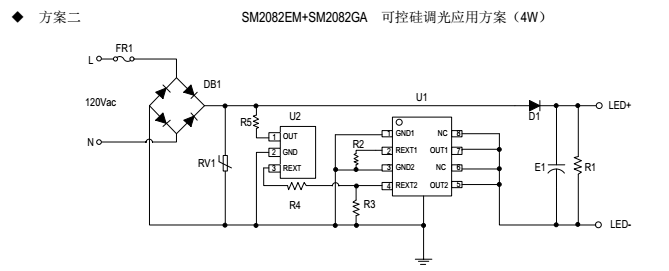 SM2082GA可控硅調(diào)光應(yīng)用