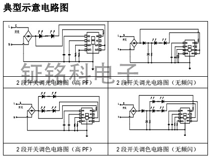 SM2212EA兩段開關(guān)調(diào)色示意圖