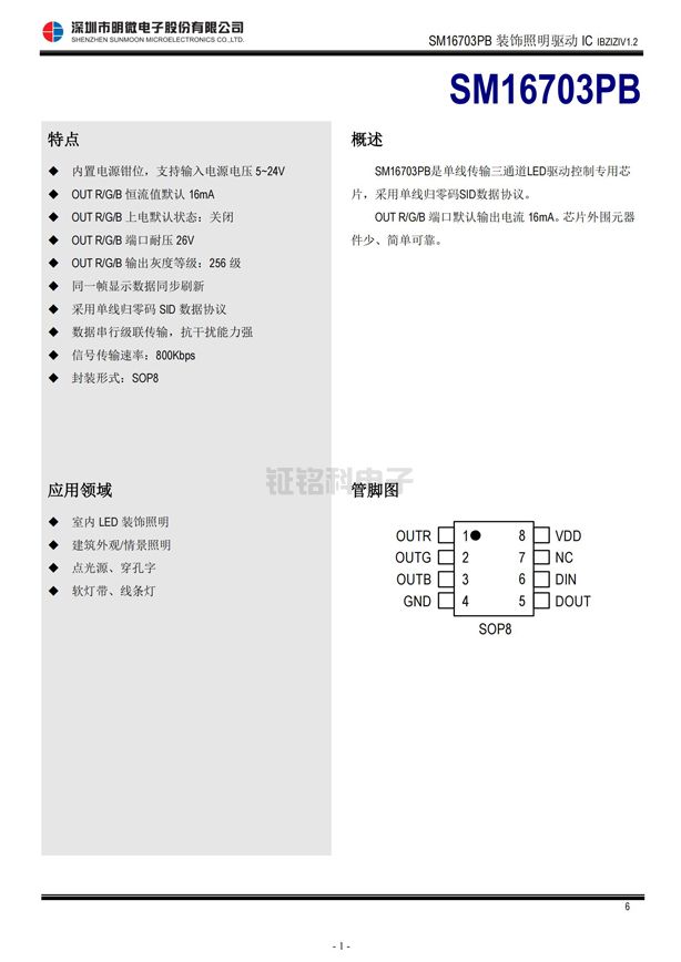 SM16703PBLED智能景觀驅(qū)動芯片