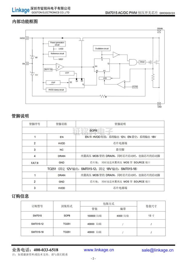SM7015電源管理芯片