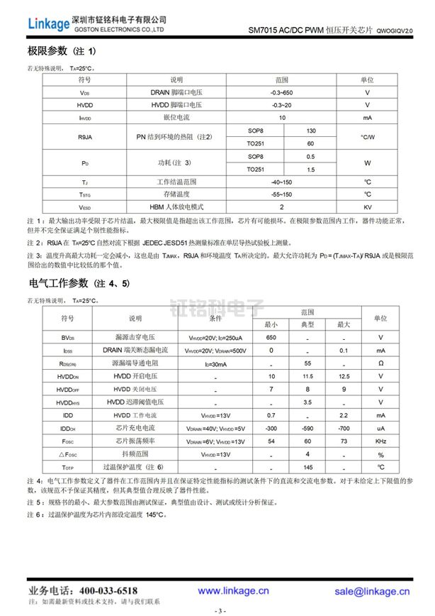 SM7015電源管理芯片