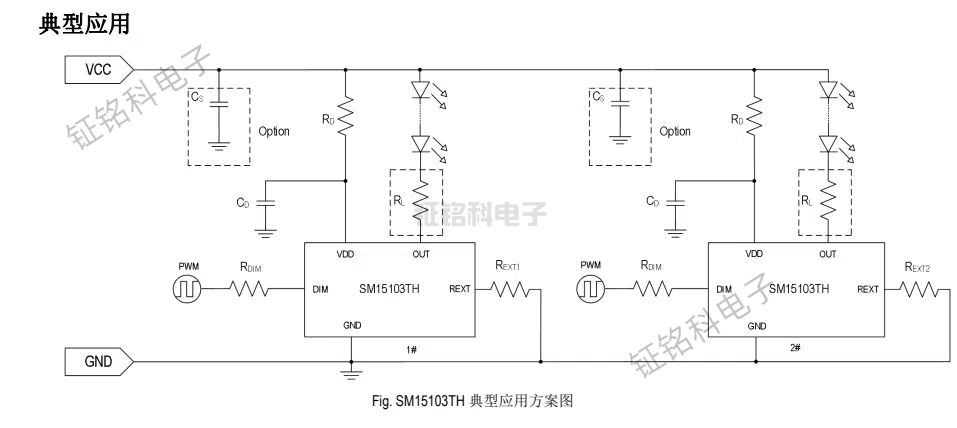 揭秘SM15103TH芯片:智能照明的核心驅(qū)動(dòng)力(圖1) SM15103TH 典型應(yīng)用方案圖.jpg